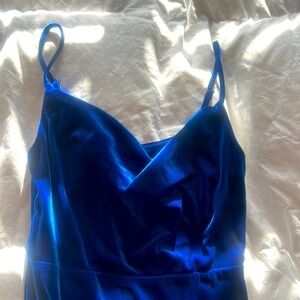 Royal blue velour dress